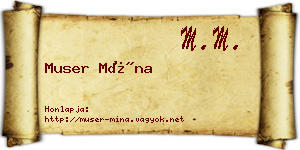 Muser Mína névjegykártya